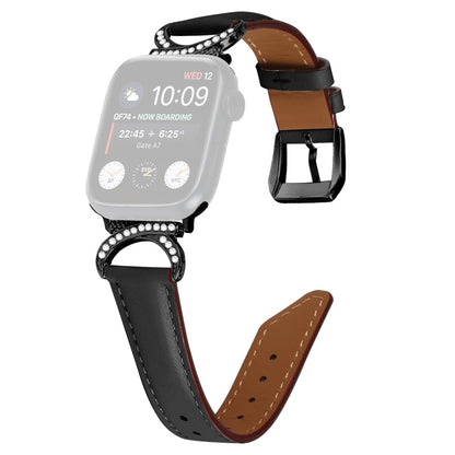 Helt Vildt Sejt Ægte Læder Universal Rem passer til Apple Smartwatch - Sort#serie_3