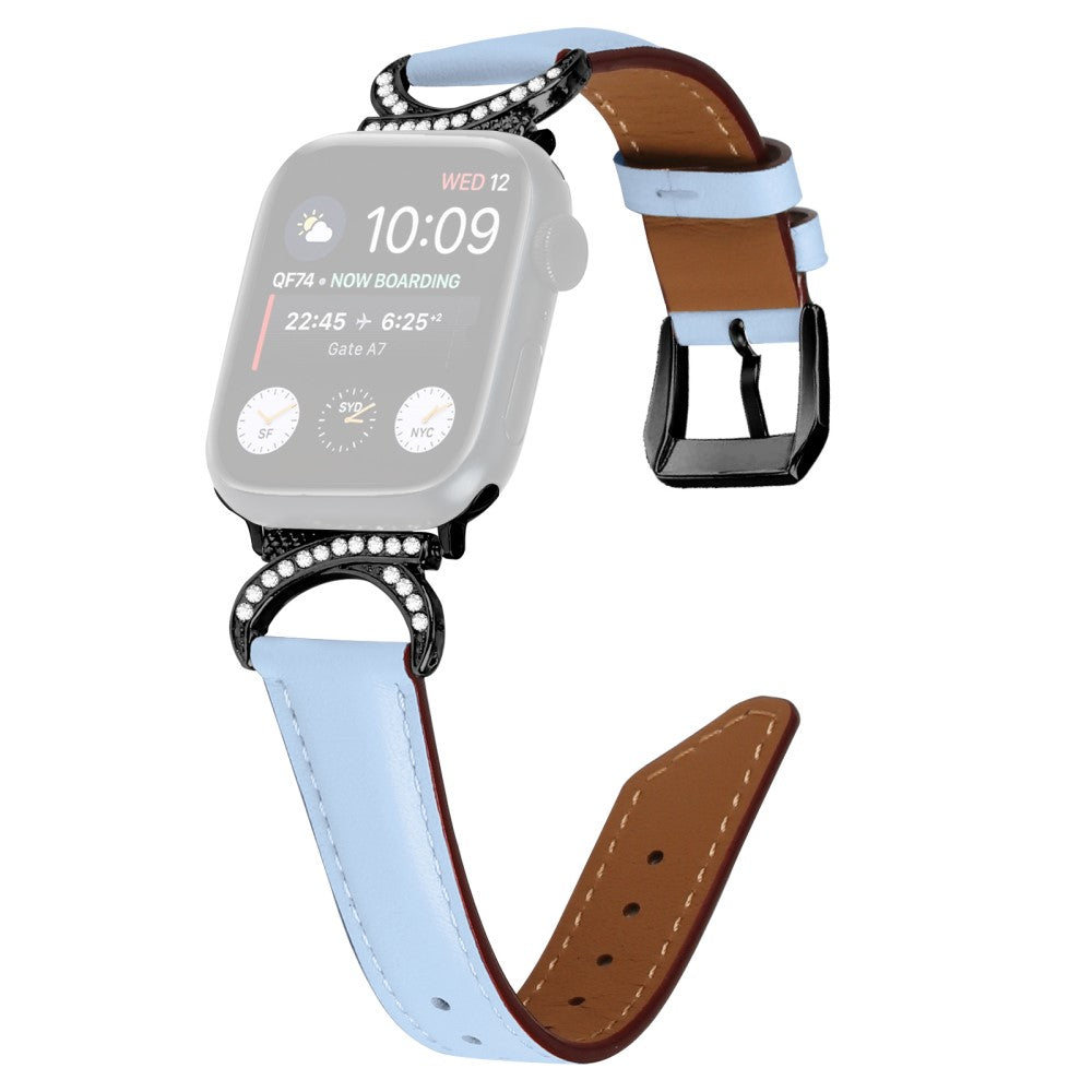 Helt Vildt Sejt Ægte Læder Universal Rem passer til Apple Smartwatch - Blå#serie_4