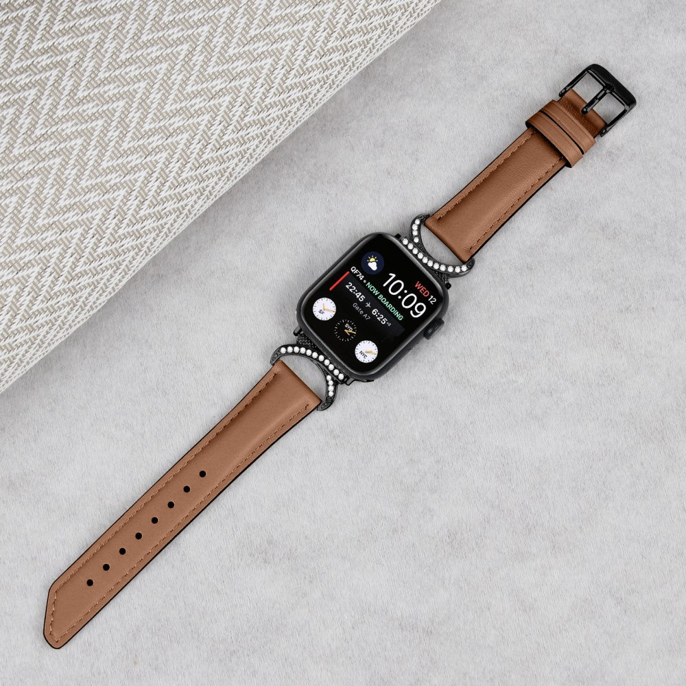 Helt Vildt Sejt Ægte Læder Universal Rem passer til Apple Smartwatch - Brun#serie_6