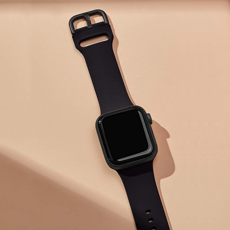 Helt Vildt Rart Silikone Universal Rem passer til Apple Smartwatch - Sort#serie_4