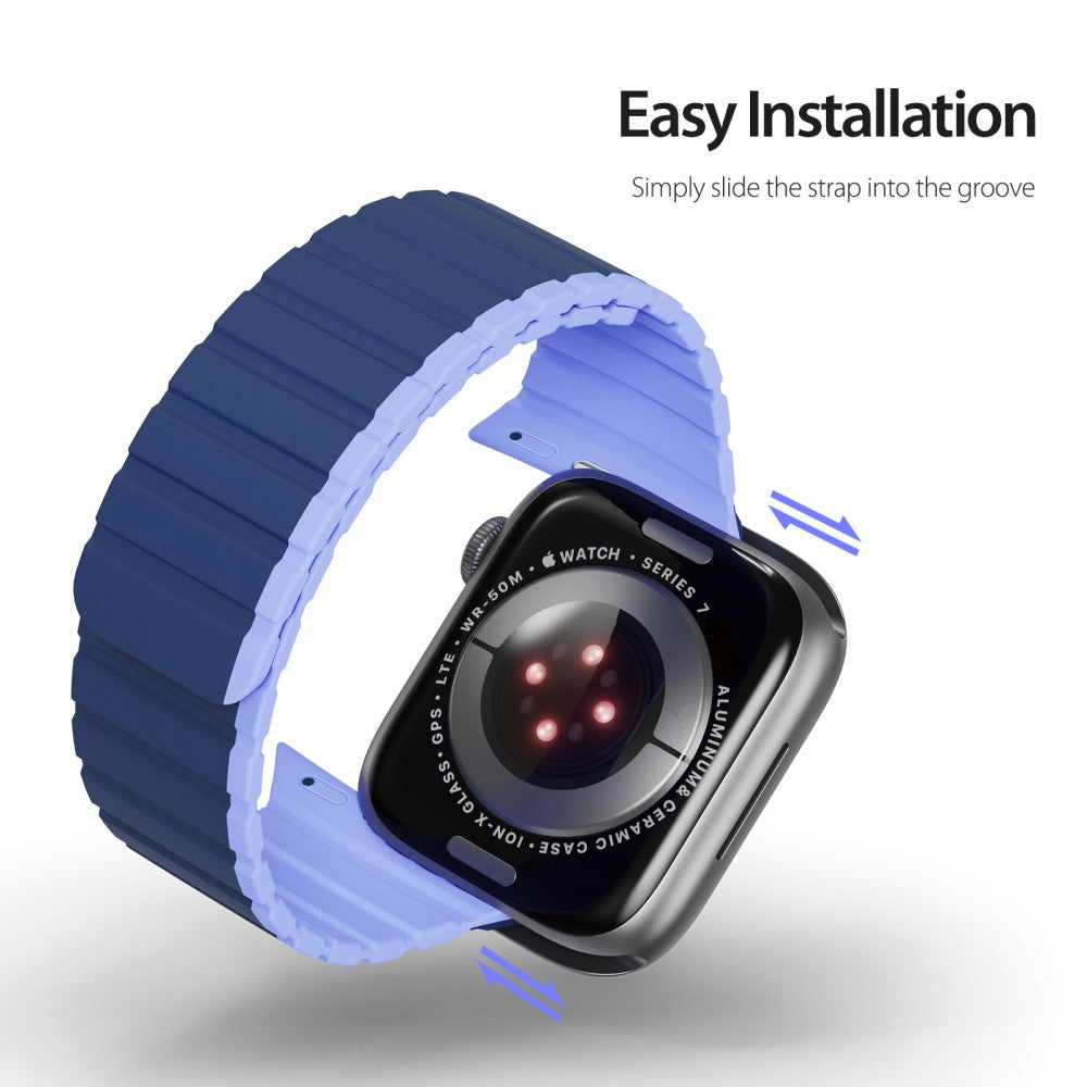 Glimrende Silikone Universal Rem passer til Apple Smartwatch - Blå#serie_3