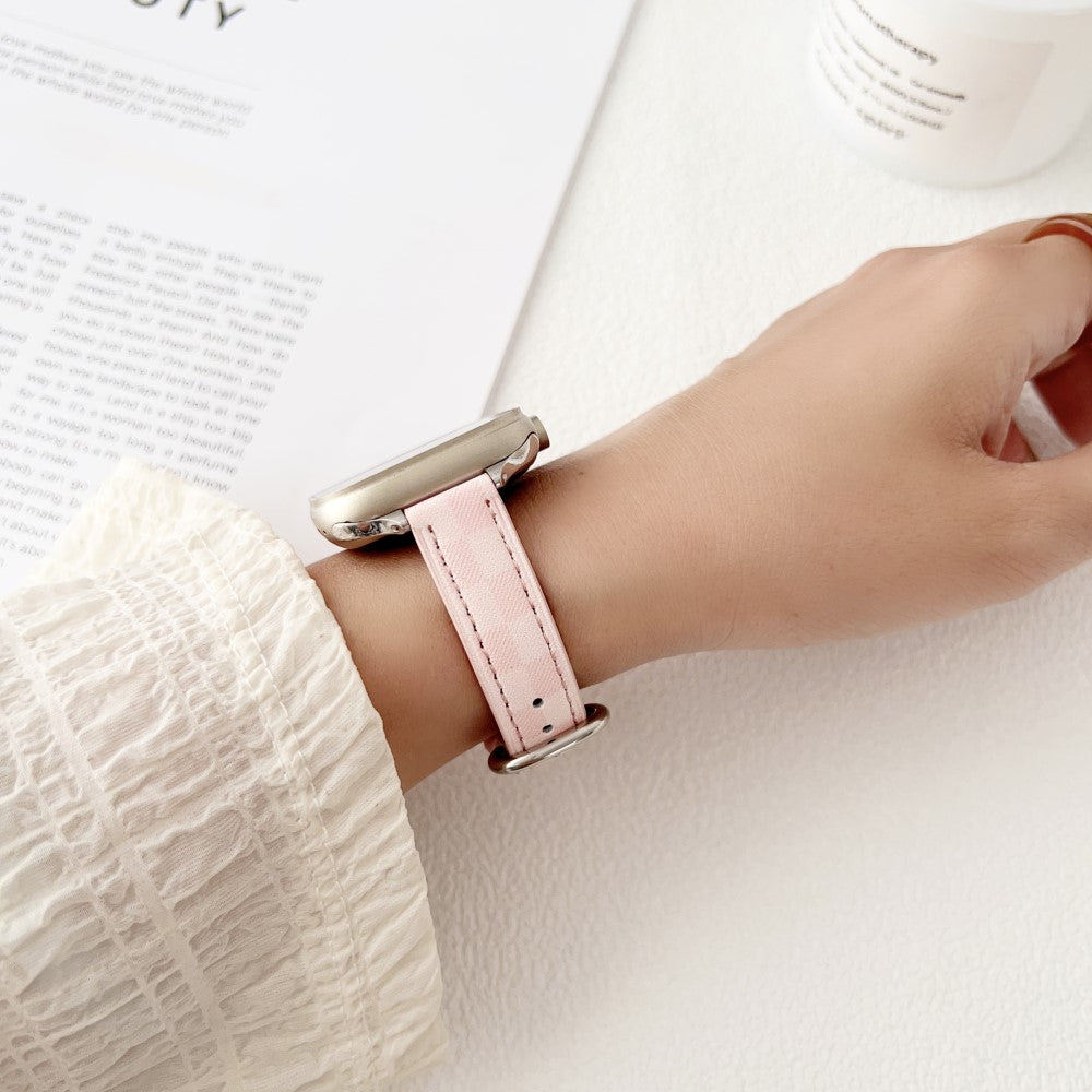 Solid Ægte Læder Universal Rem passer til Apple Smartwatch - Pink#serie_1