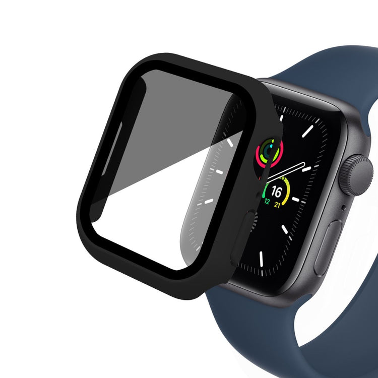 Flot Universal Cover med Skærmbeskytter i Plastik og Hærdet Glas passer til Apple Watch Series 8 (41mm) / Apple Watch Series 7 41mm - Sort#serie_3