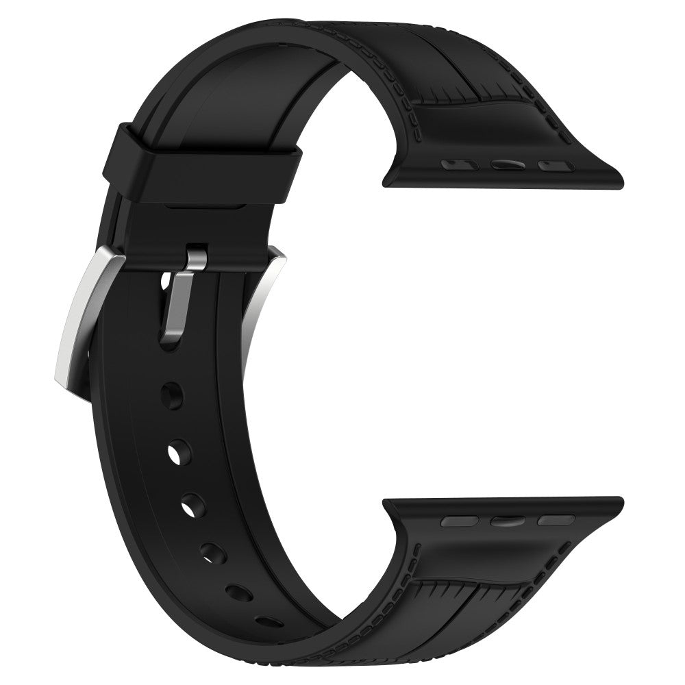 Meget Smuk Metal Og Silikone Universal Rem passer til Apple Smartwatch - Sort#serie_7