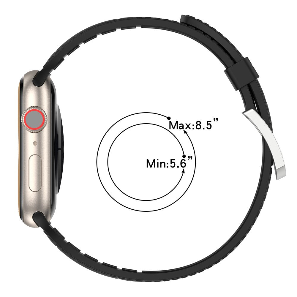 Meget Smuk Metal Og Silikone Universal Rem passer til Apple Smartwatch - Sort#serie_7