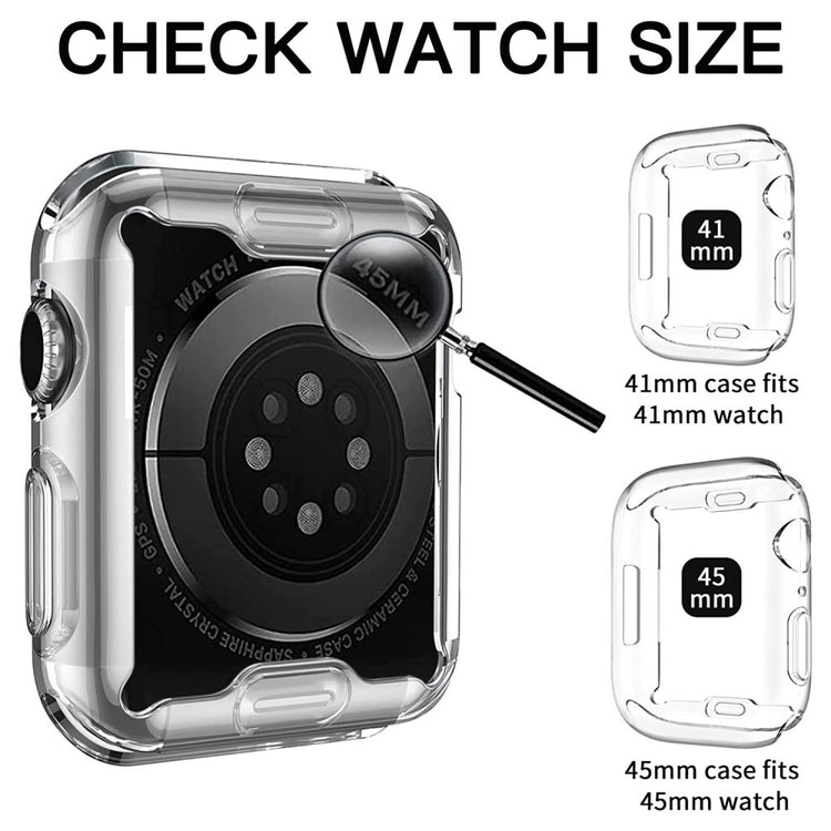 Super Pænt Apple Watch Series 8 (45mm) Silikone Cover - Gennemsigtig#serie_030