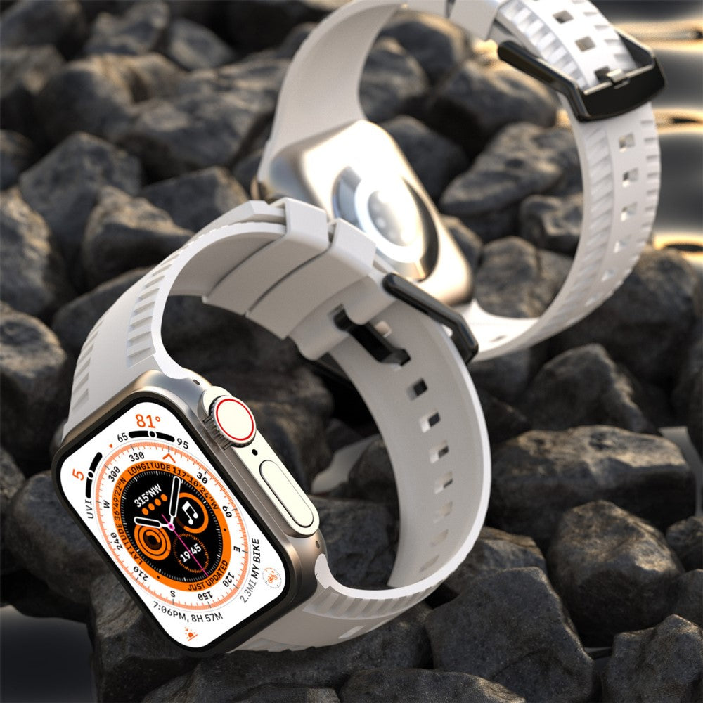 Godt Metal Og Silikone Universal Rem passer til Apple Smartwatch - Orange#serie_3