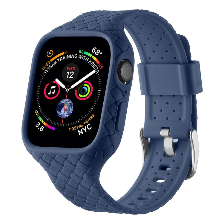 Metal Og Silikone Universal Rem passer til Apple Watch Series 8 (45mm) / Apple Watch Series 7 45mm - Blå#serie_3