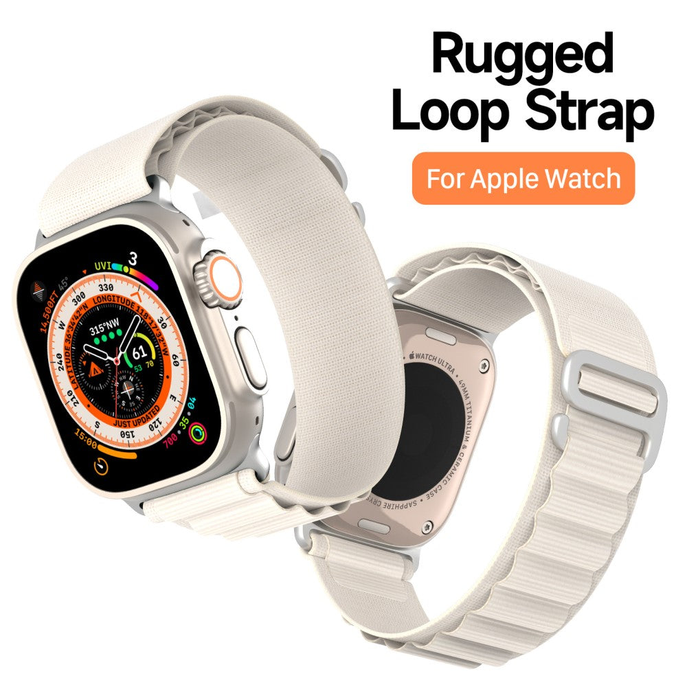 Rigtigt Pænt Metal Og Nylon Universal Rem passer til Apple Smartwatch - Hvid#serie_4