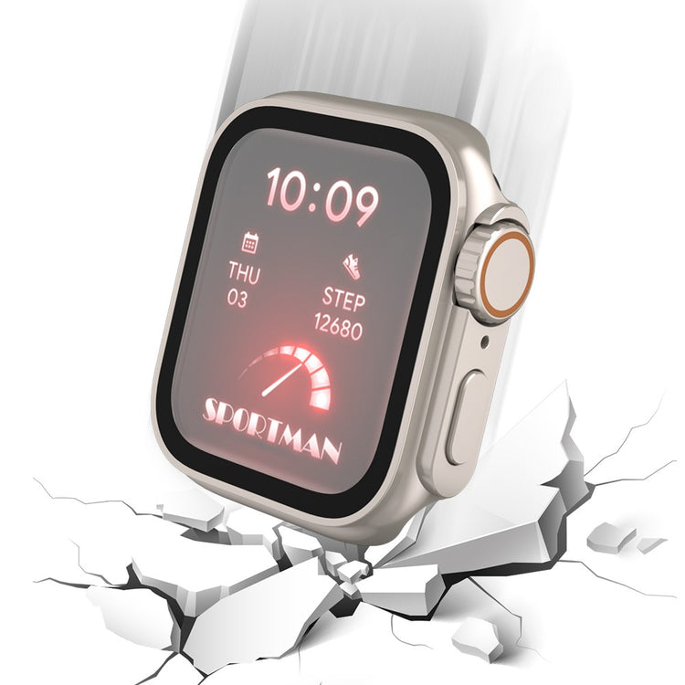 Vildt Godt Universal Cover med Skærmbeskytter i Plastik og Hærdet Glas passer til Apple Smartwatch - Guld#serie_3