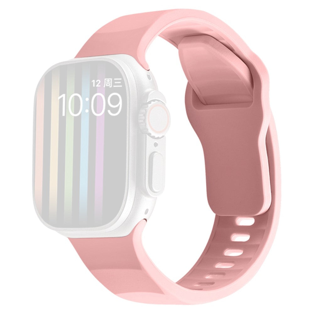 Apple Watch Series 9 45mm / Ultra 2 wavy style silicone strap - Pink#serie_5