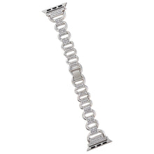 Apple Watch Series 9 45mm / Ultra 2 rhinestone décor metal strap - Silver#serie_2
