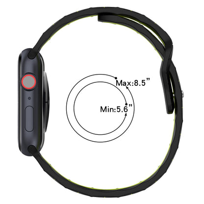 Apple Watch Series 9 45mm / Ultra 2 football pattern silicone strap - Black+White#serie_6