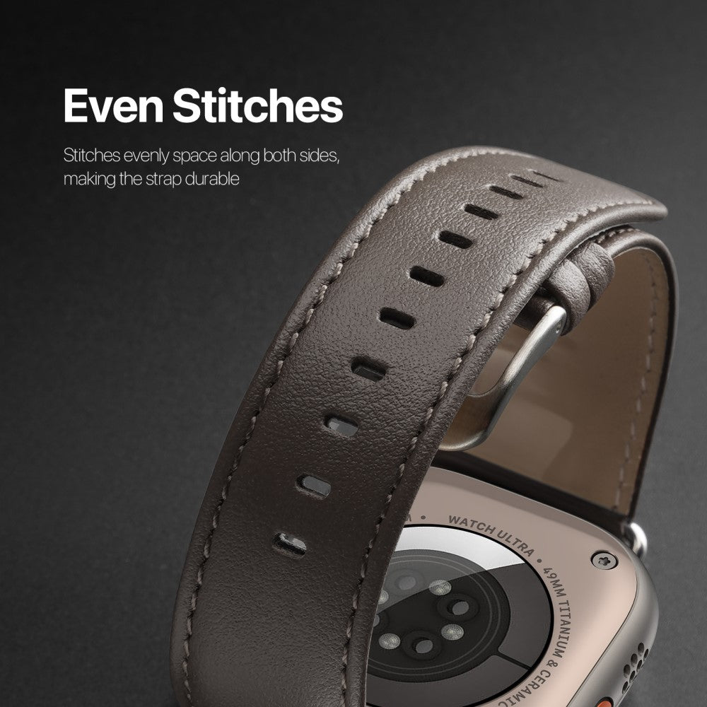 Skøn Metal Og Kunstlæder Universal Rem passer til Apple Smartwatch - Sølv#serie_4