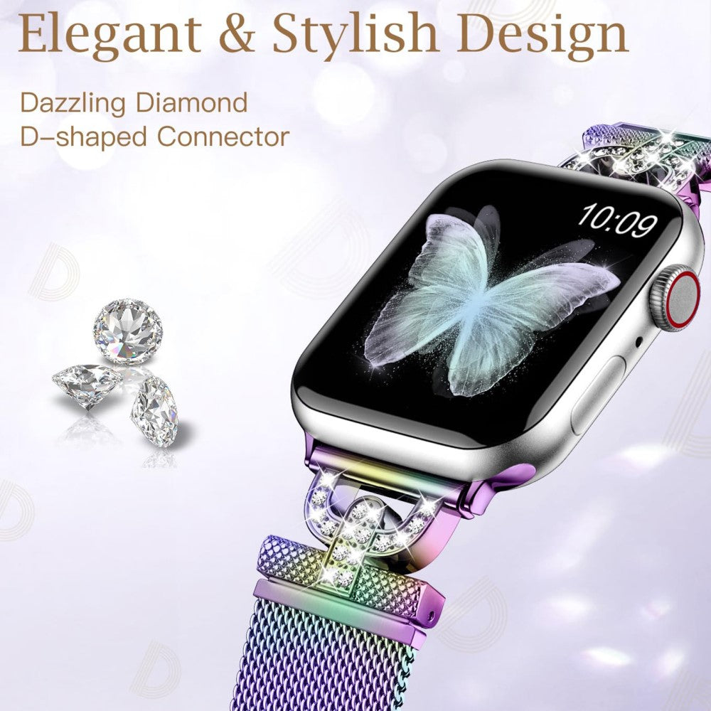 Holdbart Metal Og Rhinsten Universal Rem passer til Apple Smartwatch - Flerfarvet#serie_3