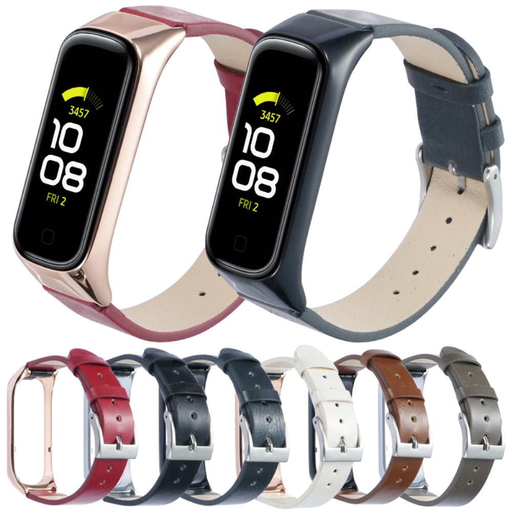 Meget Smuk Ægte Læder Rem passer til Samsung Galaxy Fit 2 - Brun#serie_2