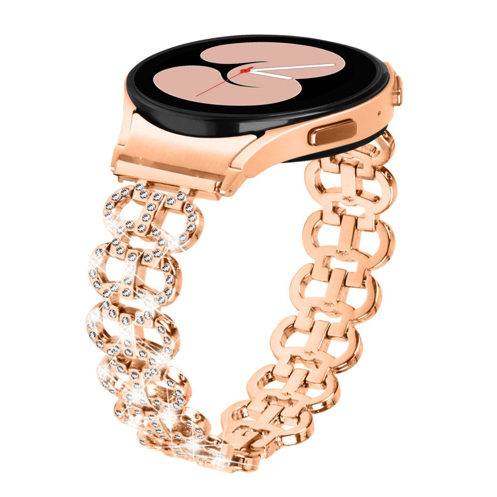 Fed Metal Og Rhinsten Universal Rem passer til Samsung Smartwatch - Pink#serie_3