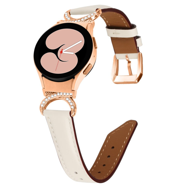 Super Skøn Kunstlæder Universal Rem passer til Samsung Smartwatch - Hvid#serie_5