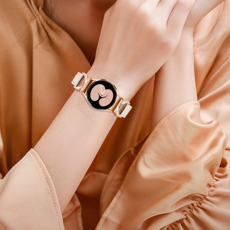 Super Skøn Kunstlæder Universal Rem passer til Samsung Smartwatch - Hvid#serie_5