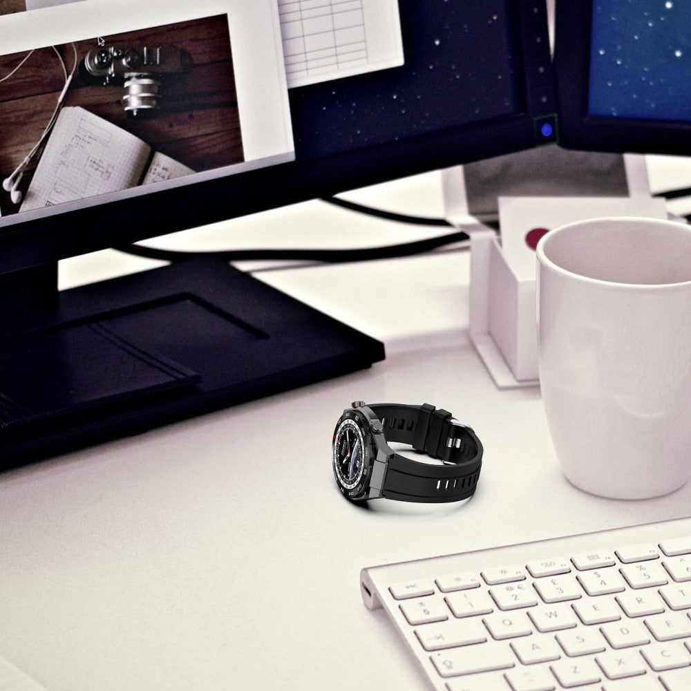 Meget Nydelig Silikone Universal Rem passer til Smartwatch - Sort#serie_1