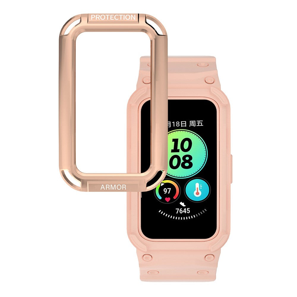 Nydelig Plastik Og Silikone Universal Rem passer til Huawei Smartwatch - Pink#serie_3