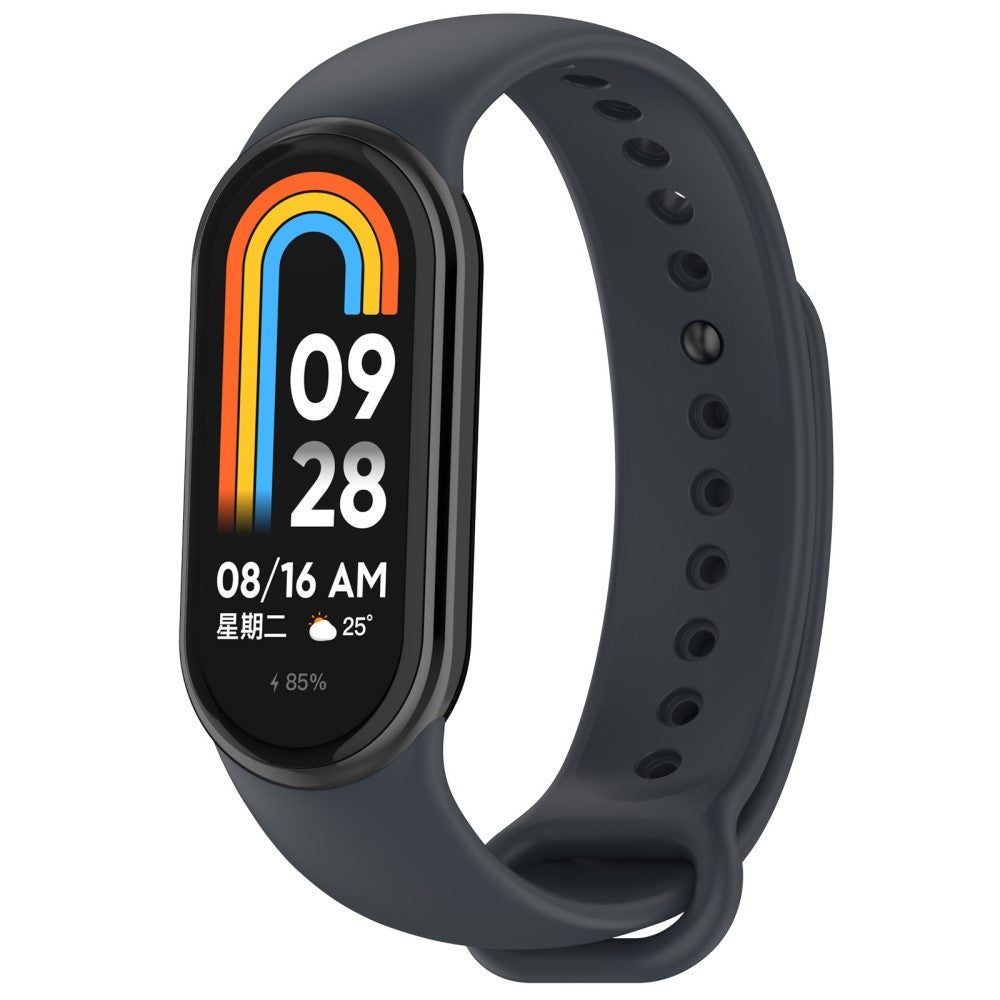 Vildt Flot Silikone Rem passer til Xiaomi Smart Band 8 - Sølv#serie_6