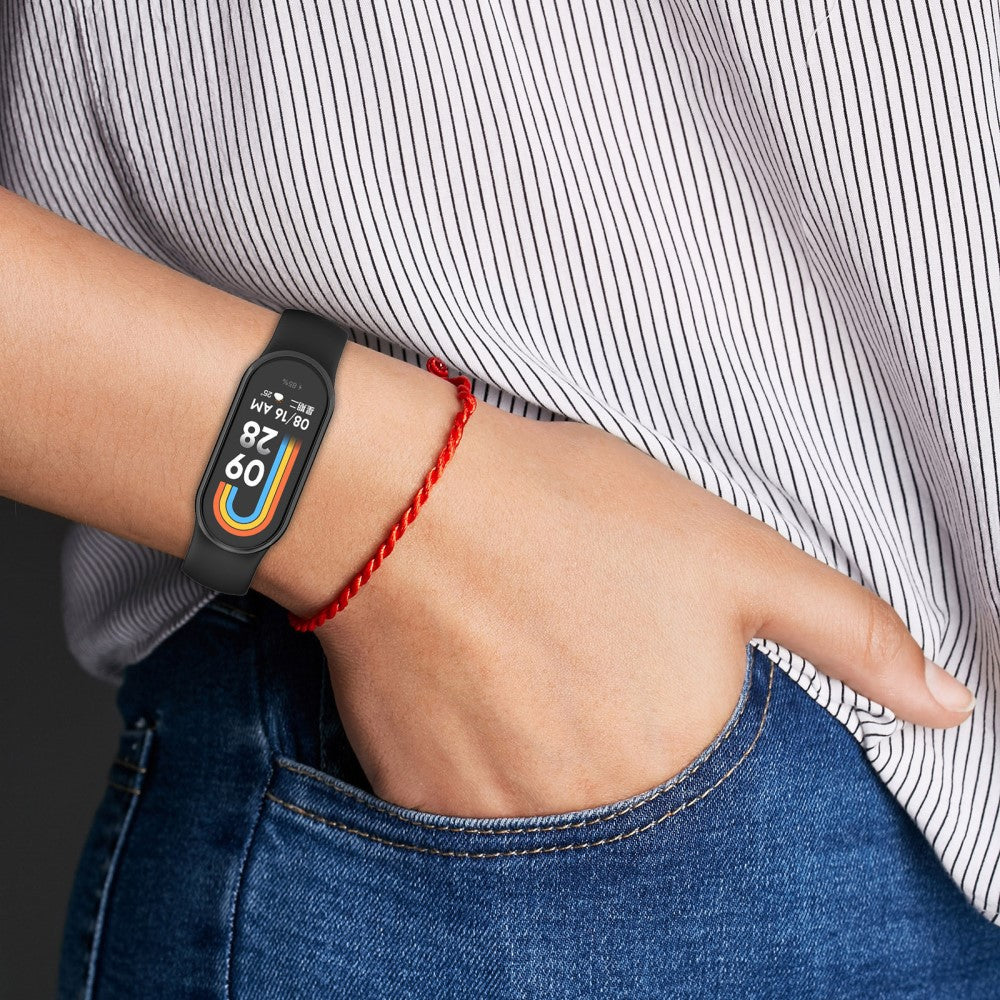 Vildt Flot Silikone Rem passer til Xiaomi Smart Band 8 - Sølv#serie_6