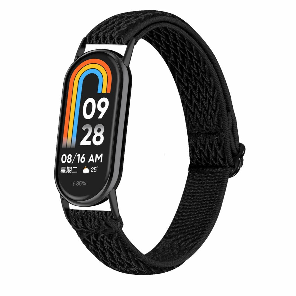 Mega Komfortabel Nylon Rem passer til Xiaomi Smart Band 8 - Sort#serie_4