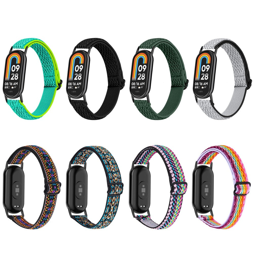 Mega Komfortabel Nylon Rem passer til Xiaomi Smart Band 8 - Brun#serie_8