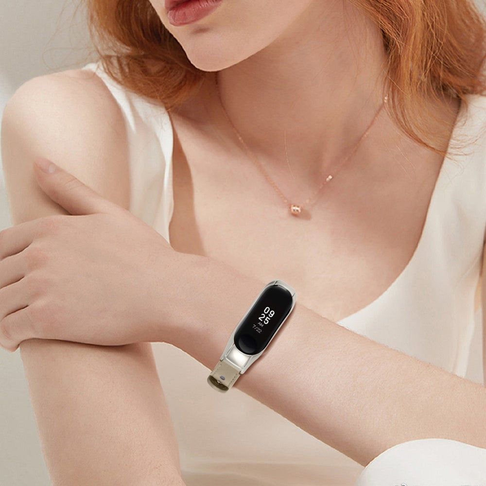 Mega Komfortabel Ægte Læder Rem passer til Xiaomi Smart Band 8 - Brun#serie_3