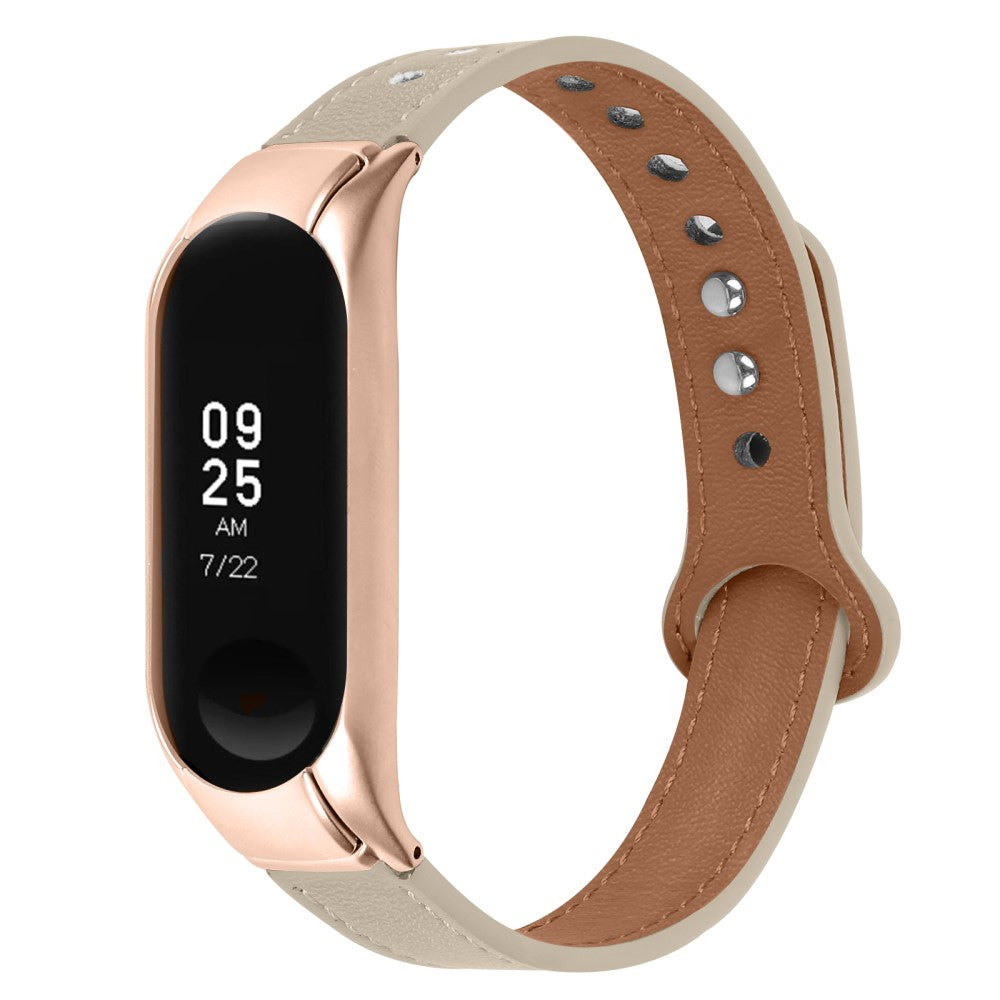 Mega Nydelig Ægte Læder Rem passer til Xiaomi Smart Band 8 - Hvid#serie_7