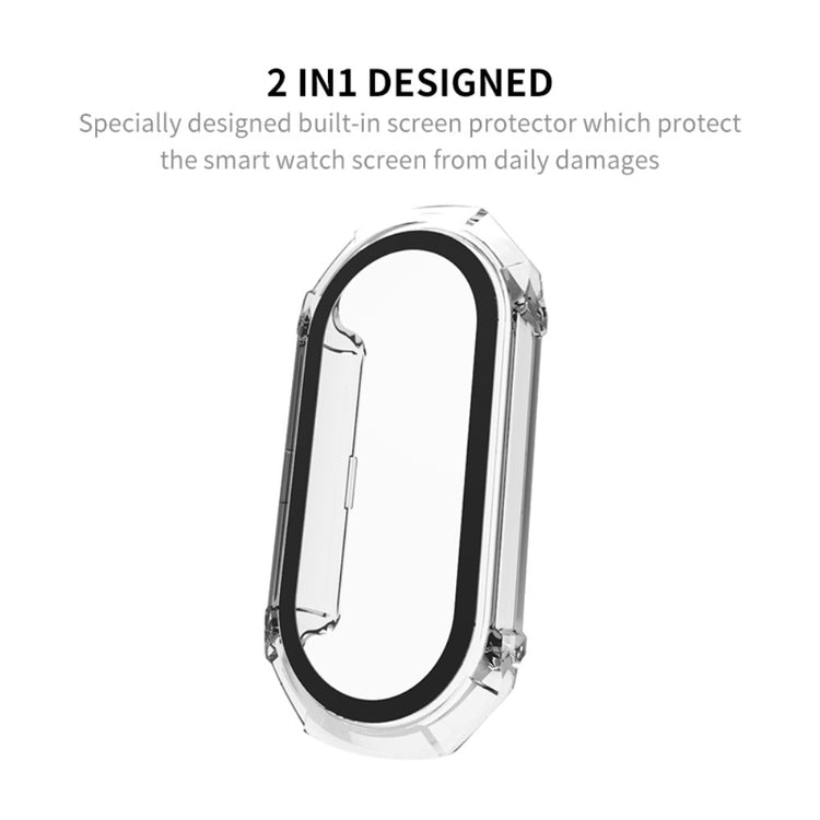Super Fint Cover med Skærmbeskytter i Plastik og Hærdet Glas passer til Xiaomi Smart Band 8 - Grøn#serie_3