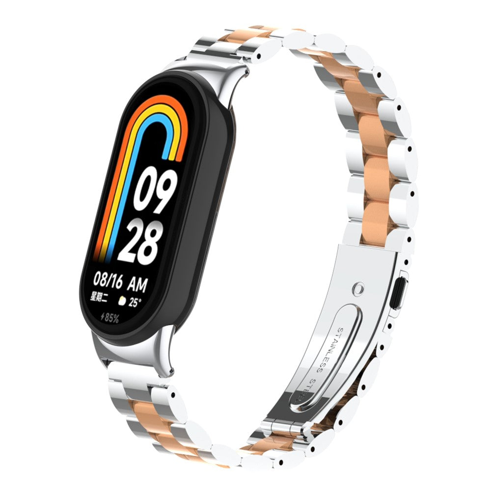 Rigtigt Sejt Metal Rem passer til Xiaomi Smart Band 8 - Pink#serie_7