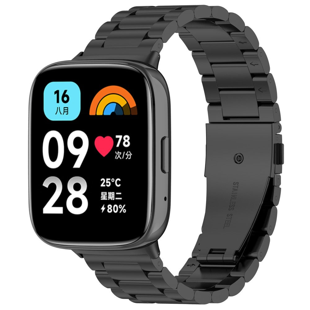 Metal Universal Rem passer til Xiaomi Redmi Watch 3 Active / Xiaomi Mi Watch Lite 3 - Sort#serie_1