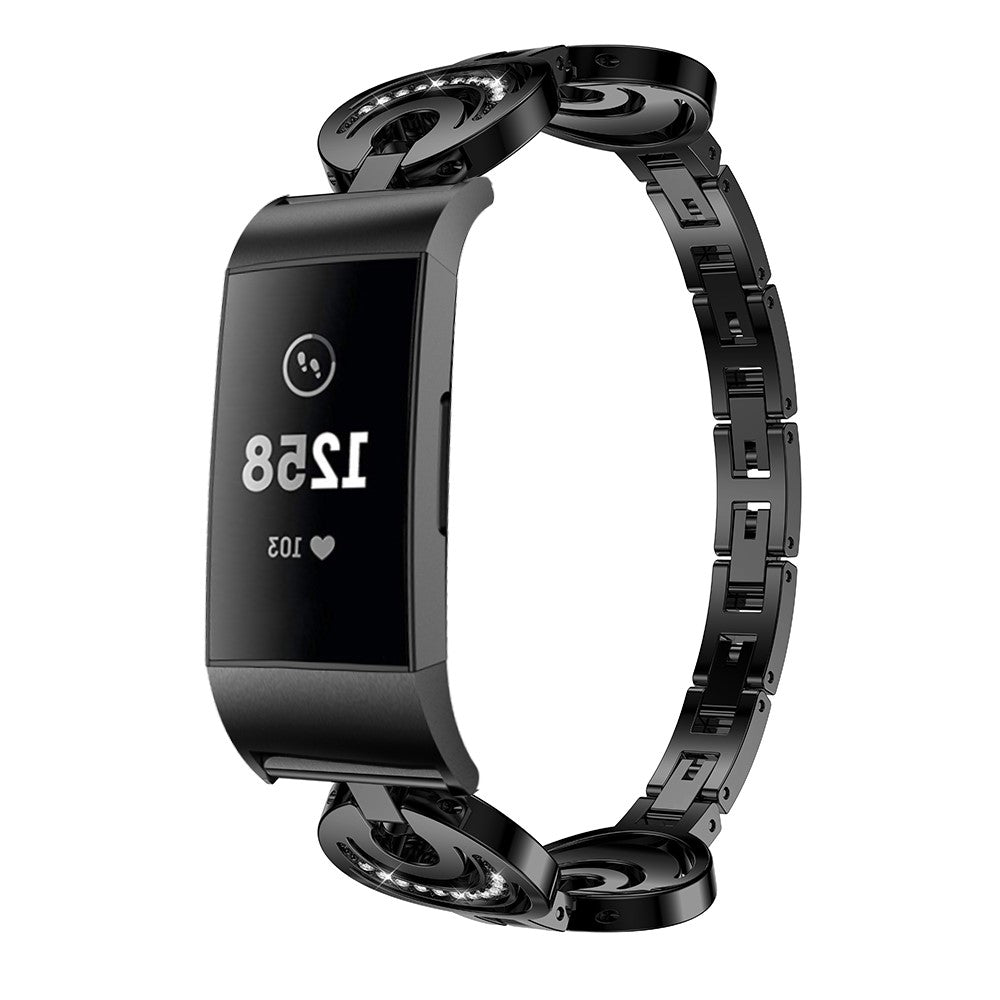 Flot Metal Universal Rem passer til Fitbit Charge 3 / Fitbit Charge 4 - Sort#serie_3