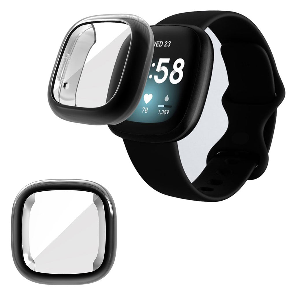 Mega Fed Fitbit Versa 3 Silikone Cover - Blå#serie_3