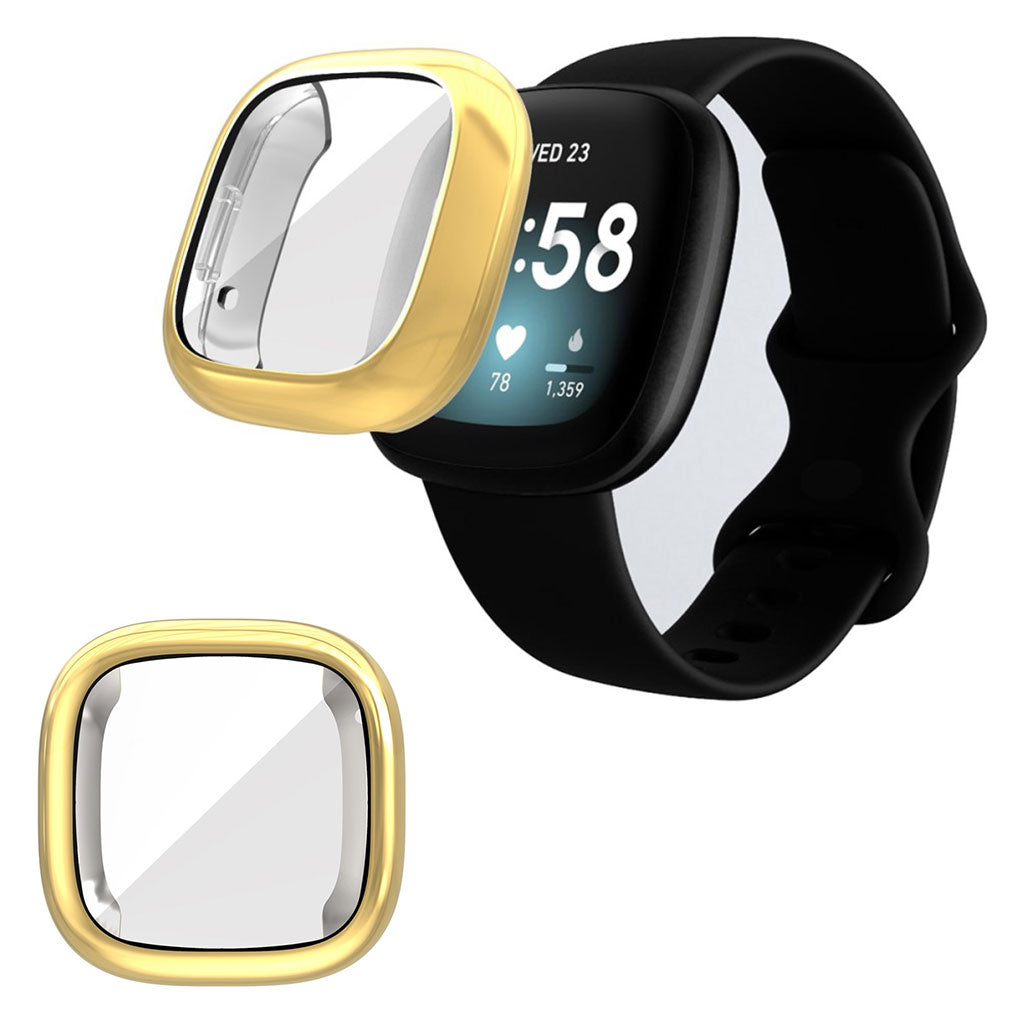 Mega Fed Fitbit Versa 3 Silikone Cover - Guld#serie_5