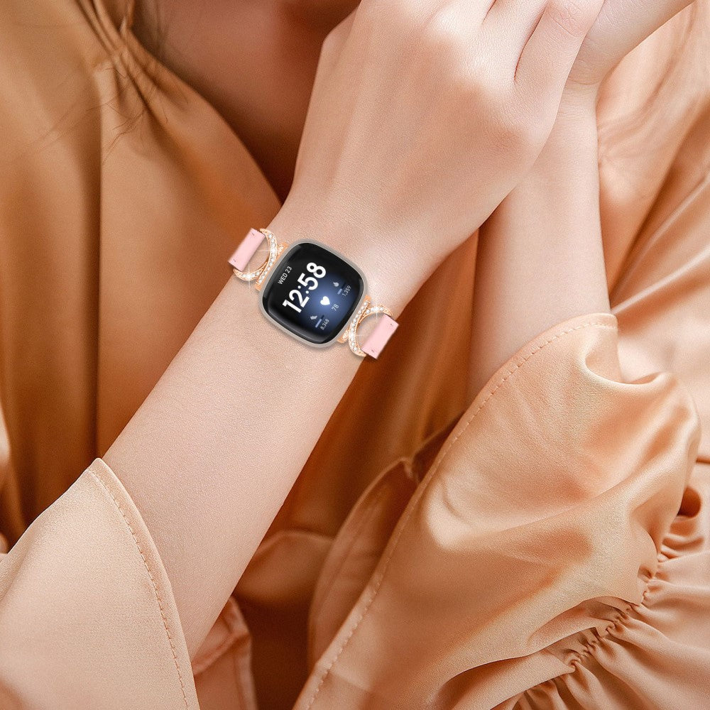 Helt Vildt Flot Kunstlæder Universal Rem passer til Fitbit Smartwatch - Pink#serie_2