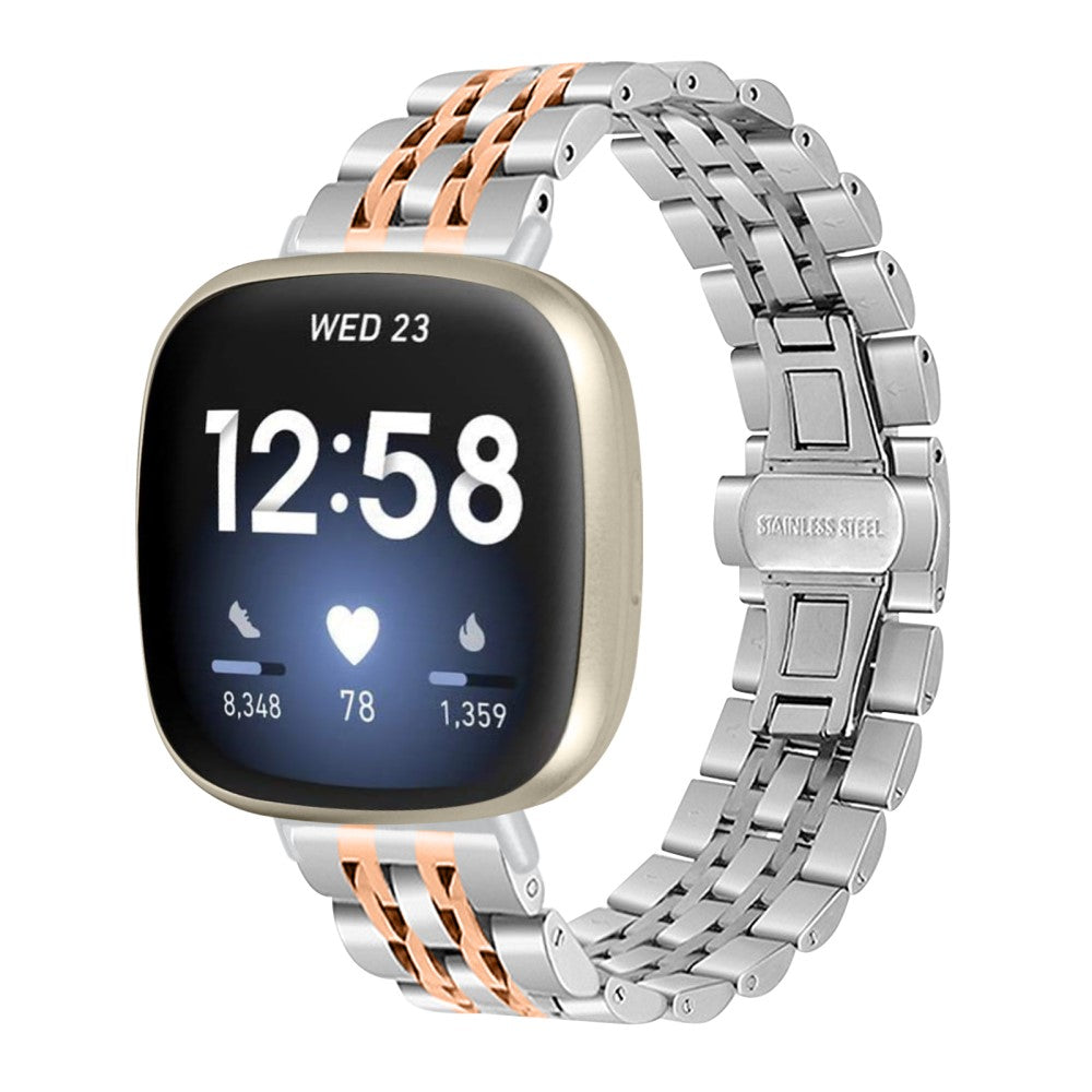 Godt Metal Universal Rem passer til Fitbit Sense 2 / Fitbit Versa 4 - Pink#serie_3
