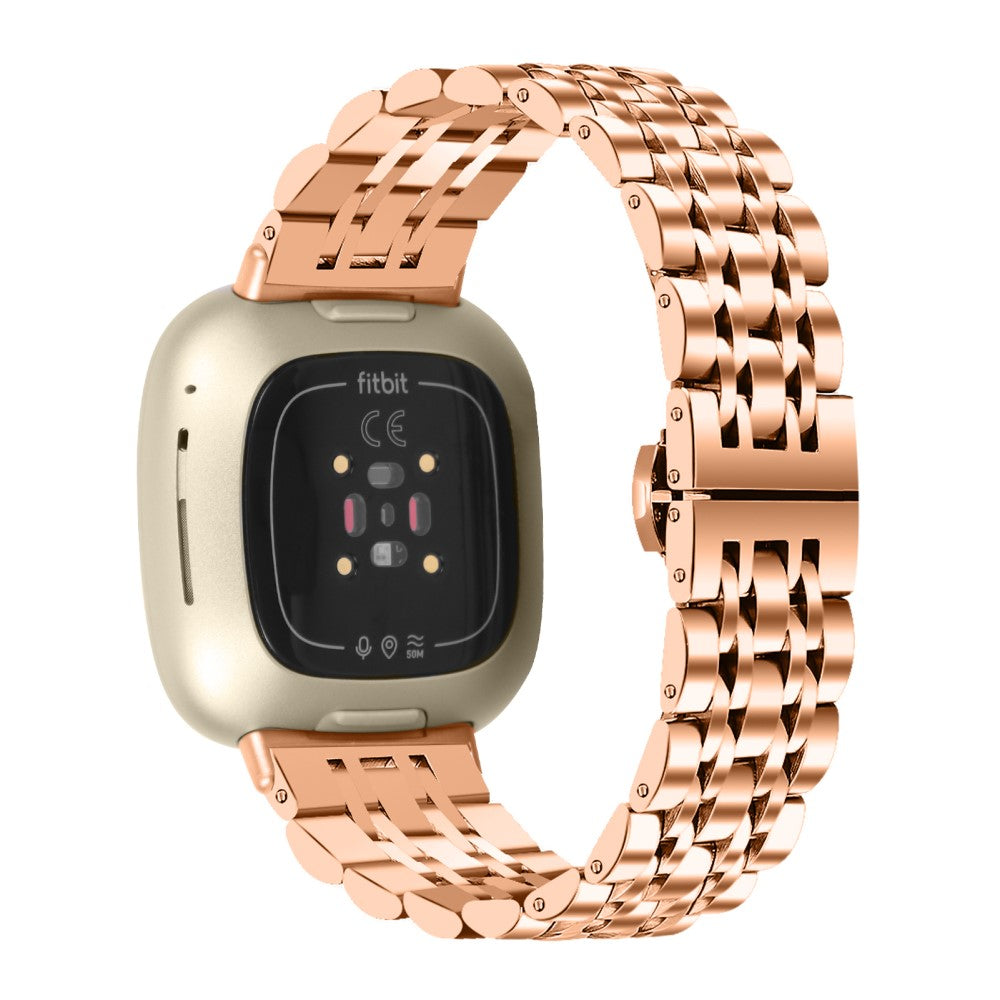 Godt Metal Universal Rem passer til Fitbit Sense 2 / Fitbit Versa 4 - Pink#serie_4