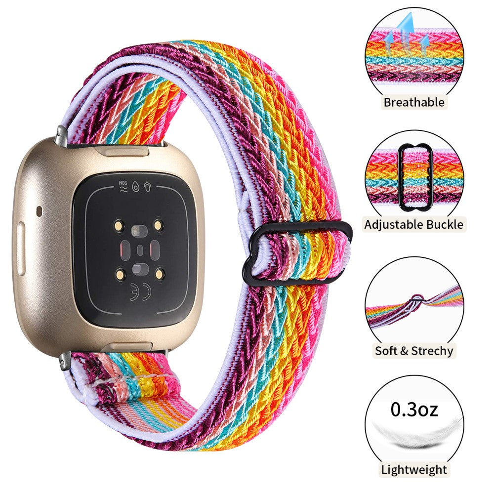 Smuk Nylon Universal Rem passer til Fitbit Sense 2 / Fitbit Versa 4 - Flerfarvet#serie_3