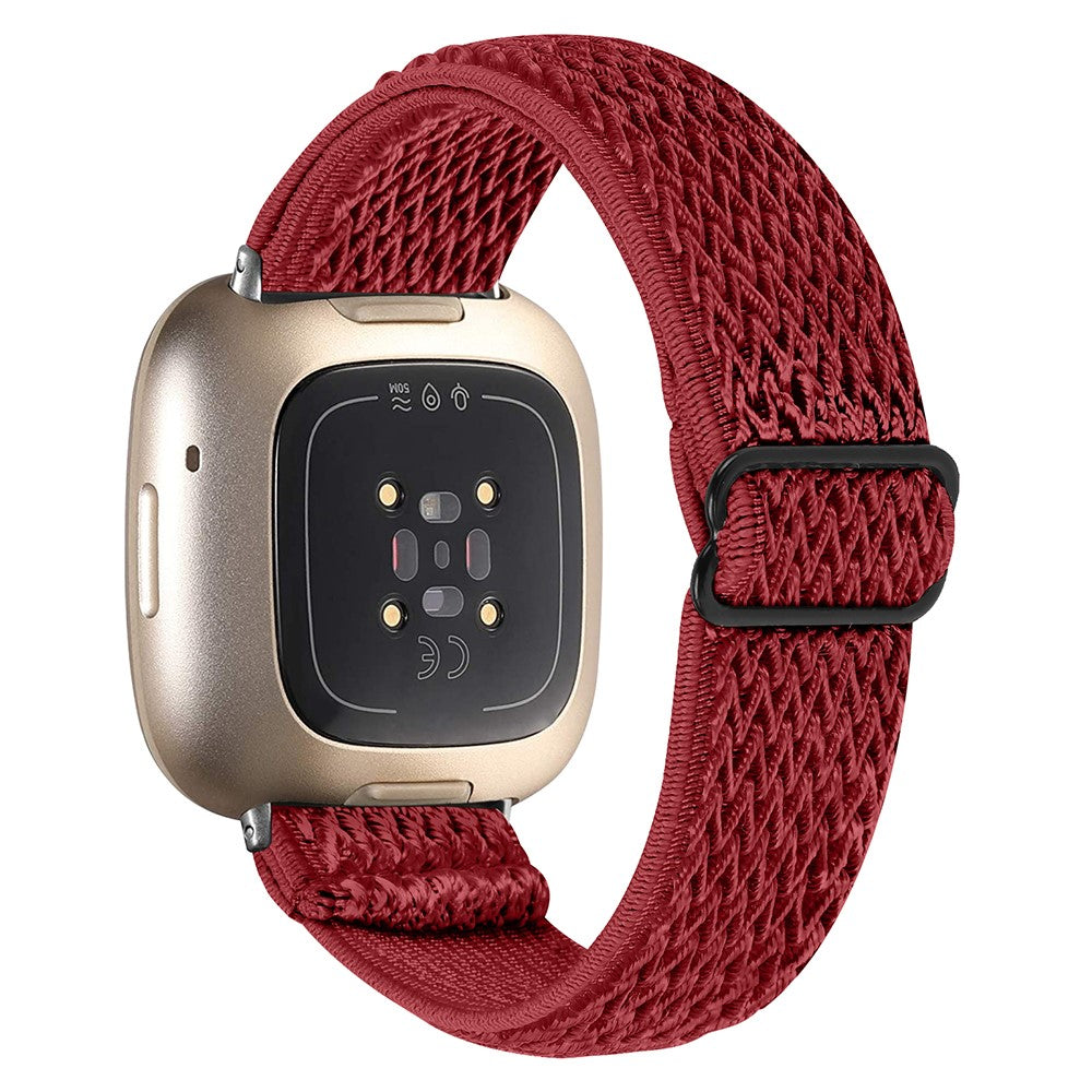 Smuk Nylon Universal Rem passer til Fitbit Sense 2 / Fitbit Versa 4 - Rød#serie_9