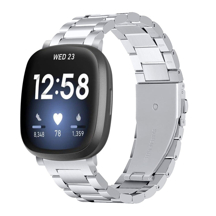 Sejt Metal Universal Rem passer til Fitbit Versa 4 / Fitbit Sense 2 - Sølv#serie_106