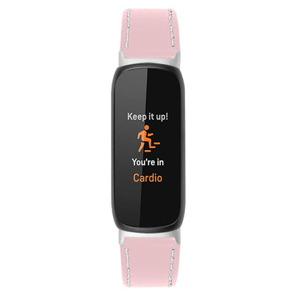 Solid Ægte Læder Rem passer til Fitbit Inspire 3 - Pink#serie_8