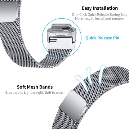 Helt Vildt Fed Metal Rem passer til Fitbit Inspire 3 - Sølv#serie_023