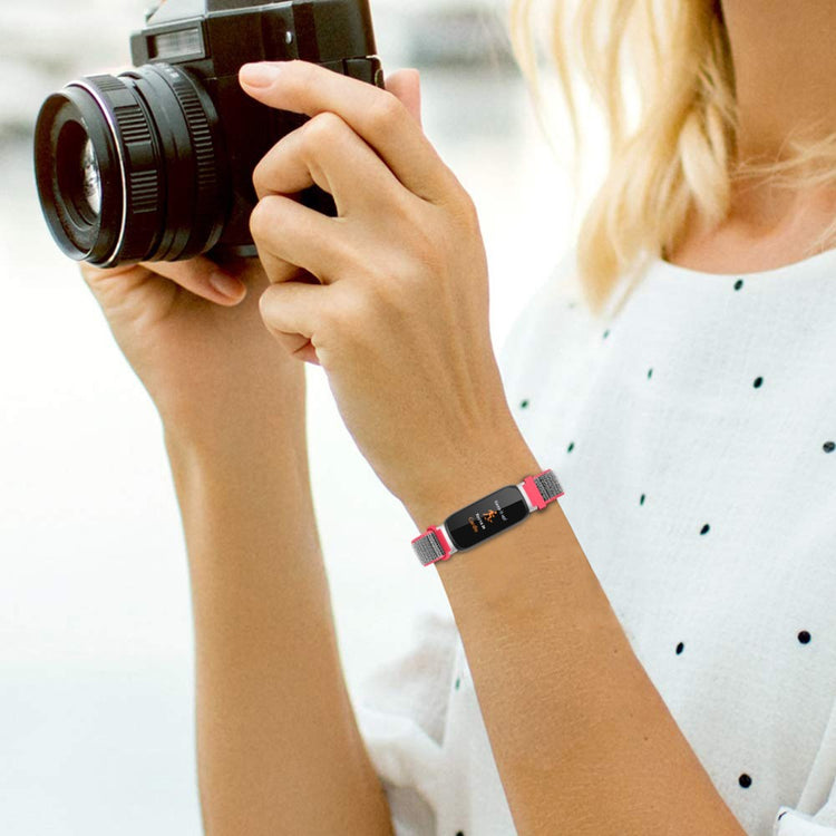 Helt Vildt Skøn Nylon Rem passer til Fitbit Inspire 3 - Pink#serie_6