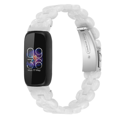 Vildt Sejt Metal Og Plastik Rem passer til Fitbit Inspire 3 - Hvid#serie_14