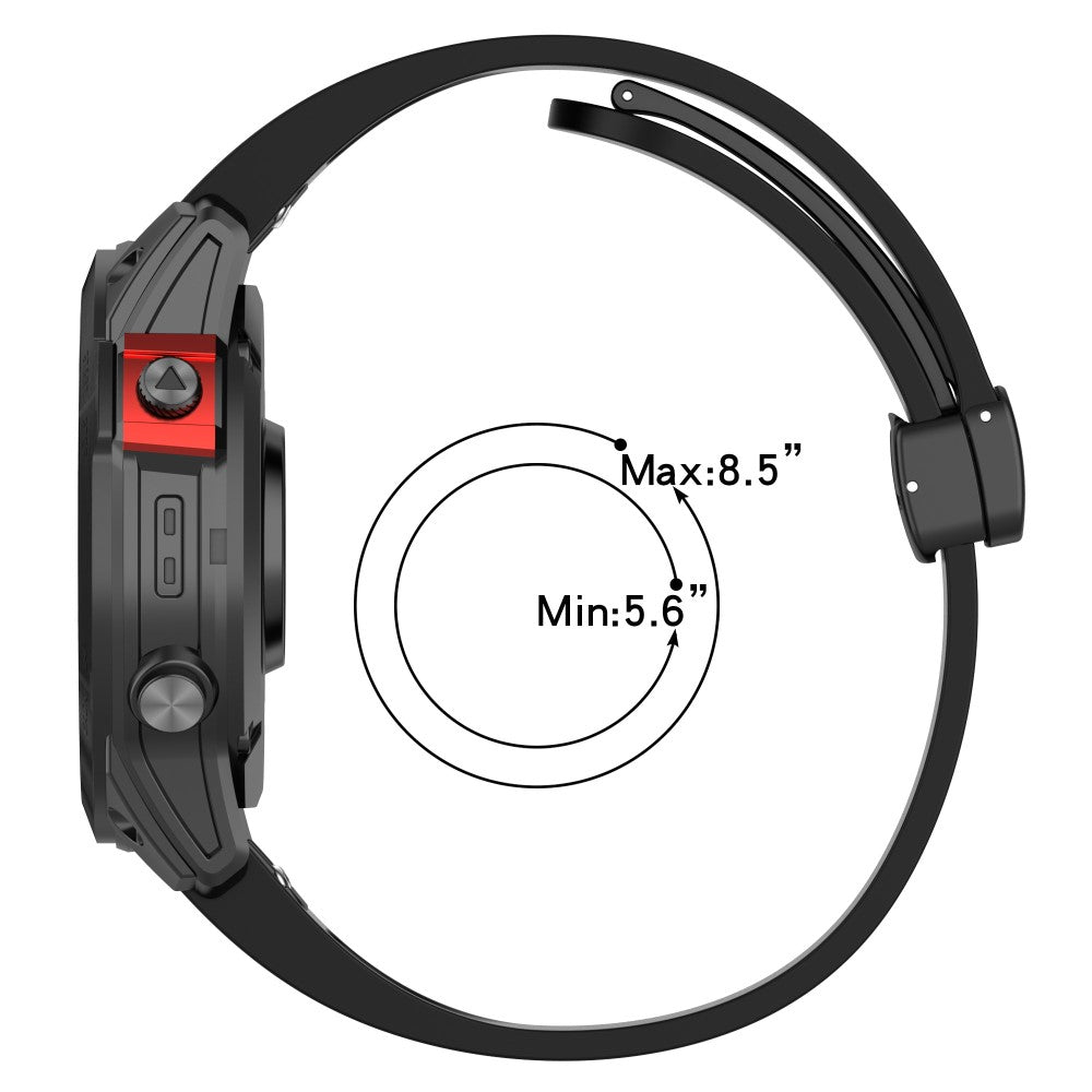 20mm silicone strap with tool for Garmin Fenix 7S / Quatix 3 / Descent MK2  - Black#serie_1