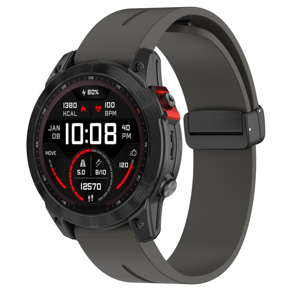 Mega Cool Metal Og Silikone Universal Rem passer til Smartwatch - Sølv#serie_9