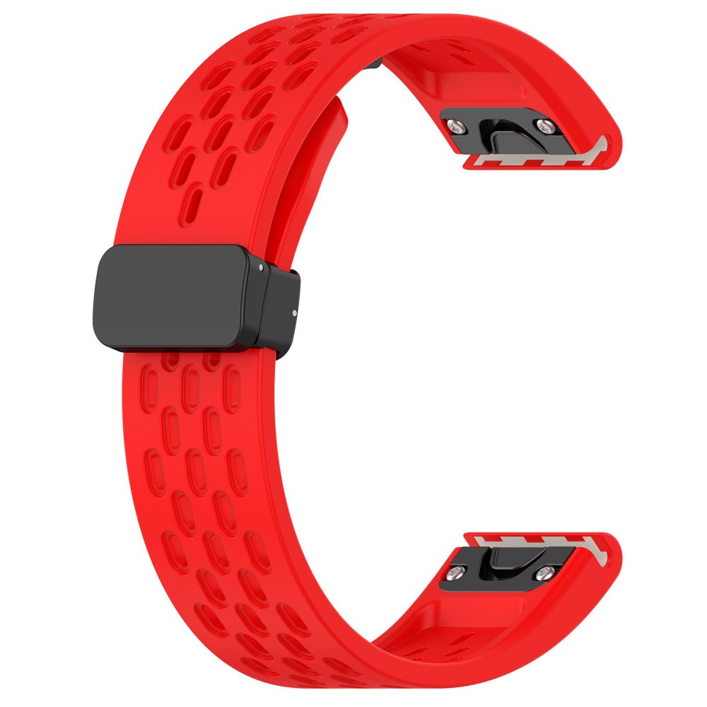 Super Smuk Metal Og Silikone Universal Rem passer til Smartwatch - Rød#serie_4